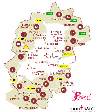 Mapa Montsant